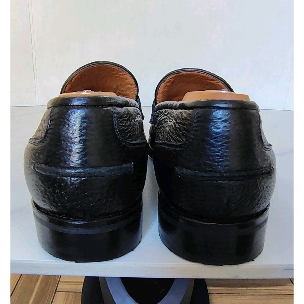$895 Gravati Peccary Penny Loafers Shoes 10.5 Black Bergdorf Goodman  Italy - Picture 7 of 13
